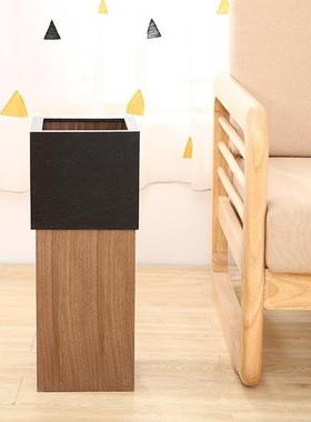 木制垃圾桶可内藏垃圾袋全开放创意木质家用客厅卧室垃圾筒