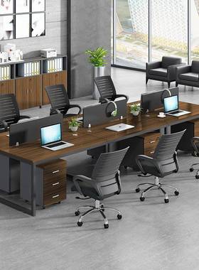 办公桌4人四人位双人屏风卡位现代员工办公家具职员电脑桌椅组合