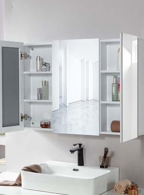 浴室镜柜挂墙式太空铝黑色厕所镜箱卫生间镜子洗漱台镜面柜收纳柜