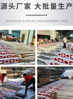 行人优先诱导标志牌分道标礼让行人频闪警示灯太阳能黄闪道口标