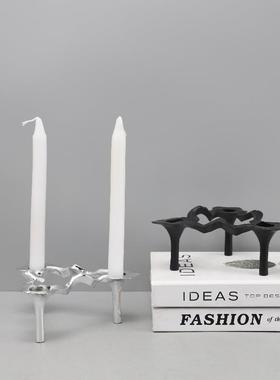 现代简约金属三角云朵烛台摆件餐厅客厅卧室酒店样板间家居装饰品