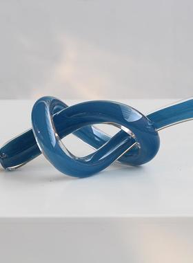 厂家直销现代简约软装书柜创意几何手工琉璃麻绳酒店样板间摆件