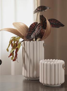 复古法式风简约客厅餐厅茶几插干花器样板间花瓶摆件酒店软装饰品