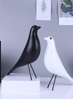 北欧风创意家居饰品动物摆件轻奢鸽子玄关客厅办公室树脂工艺品