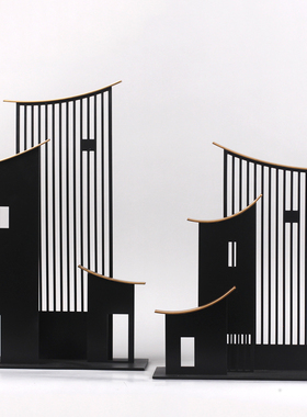 新中式现代铁艺家居饰品摆件酒店样板房间电视柜玄关简约软装饰品