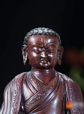 速发室内家用像品铜用摆件尼泊尔手工紫铜5寸尊尔巴玛者铜像