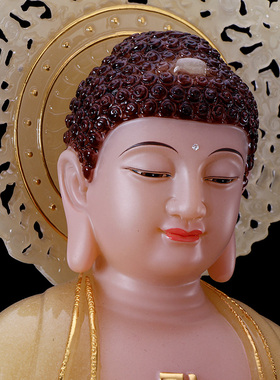 速发西方三圣汉白玉佛奉 阿供陀佛像 观音菩萨佛像 弥像 家用三圣