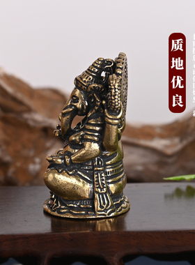 速发纯铜象摆财神财件泰国象神红鼻神护法神像家居店铺泰式装饰品