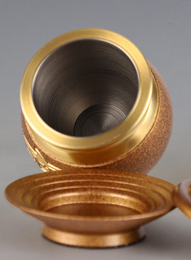 速发纯铜杯杯拜神供酒供水杯水台底座供佛杯家用净案杯关公财神酒