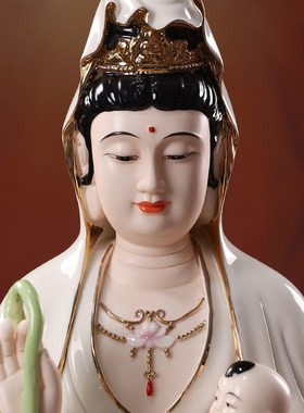 速发德化陶菩送子观世音瓷萨佛像男孩龙凤子抱宝观家用供奉