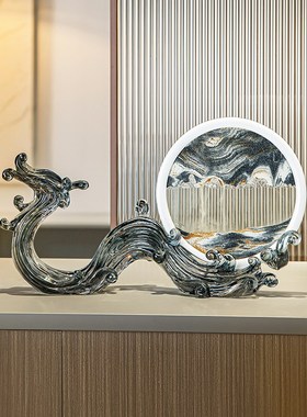 速发装关创意流沙画摆件龙办奢高级感客厅酒柜轻公室沙漏玄饰开业