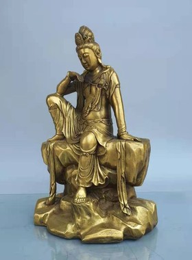 速发菩在纯铜观世音自萨铜像骑龙观神佛像家用店铺供养音像大