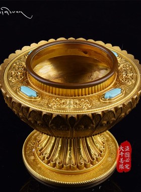 速发大千供缘 藏传慧宝纯瓶三层米盒米罐宝铜八吉祥雕刻密宗善具