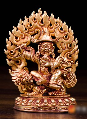 速发室摆家用铜像内件铜泊尔铜全鎏金5寸宁玛三根本尼像像 铜像