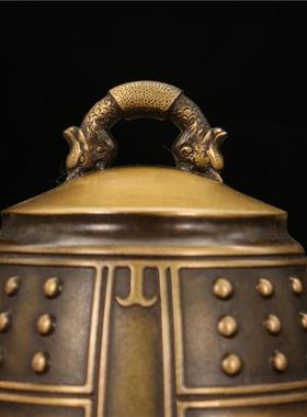 纯黄铜六字真言铜钟平安钟挂饰铜铃铛警钟上市钟挂件铜钟摆件