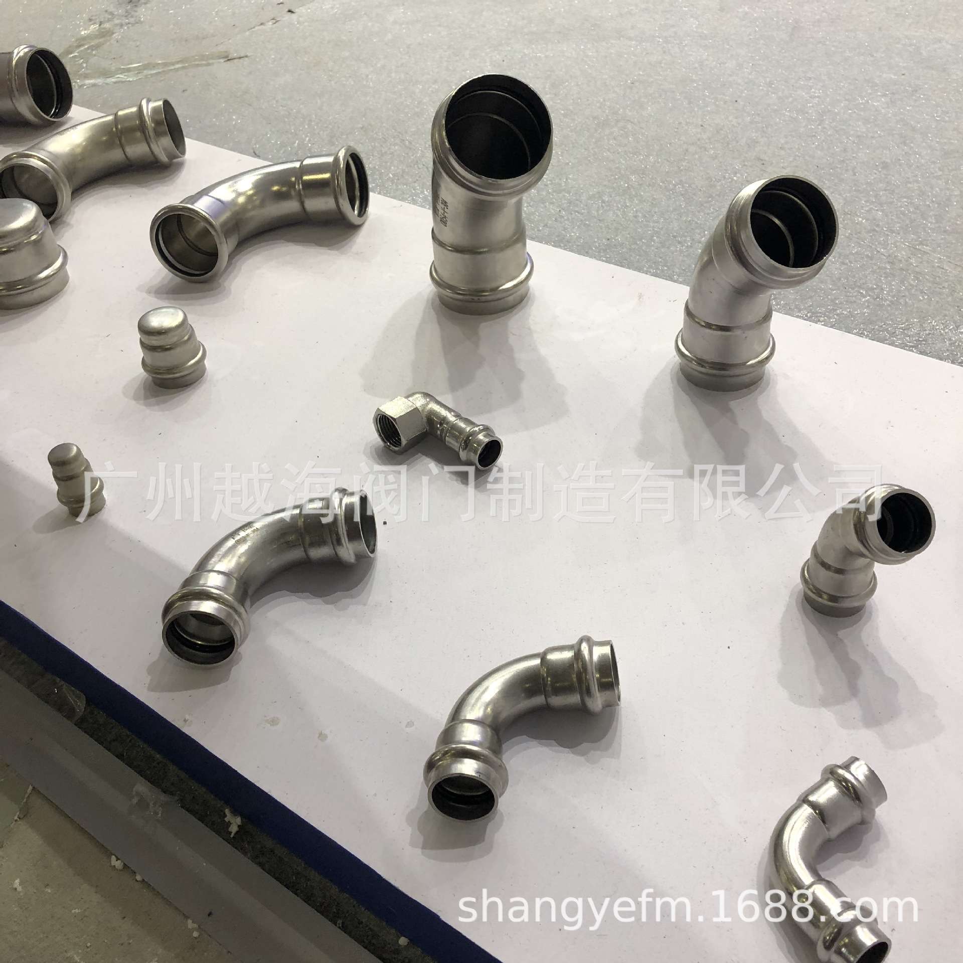 供应304卡压式90度弯头 DN20薄壁双卡压弯头 不锈钢薄壁水管管件 - 图0