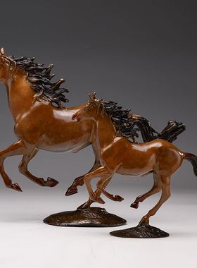 马到成功纯铜马摆件工艺品摆件家居办公室开业送礼收藏生肖装饰品