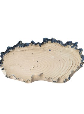 新中式侘寂手工陶瓷裙边收纳果盘摆件民宿酒店样板房软装饰品装饰