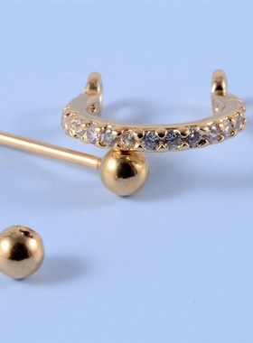 1pcs Surgical Steel Barbell With CZ Hoop Ear Tragus Cartilag