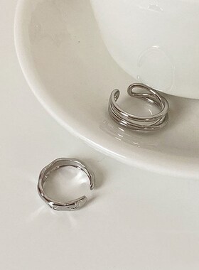 ins冷淡风戒指女小众设计感组合套戒甜酷简约开口个性关节指环潮