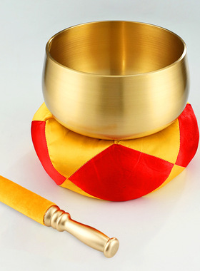 纯铜黄铜心经铜罄铜庆家用佛音钵铜磬寺庙佛堂引磬引庆佛前供佛碗