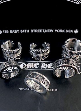 戒指高街男十字架美式复古ins风潮男女foreven情侣对戒指环不掉色