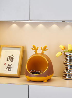 可爱创意鹿角进门入户玄关钥匙收纳摆件家居客厅装饰乔迁新居礼品