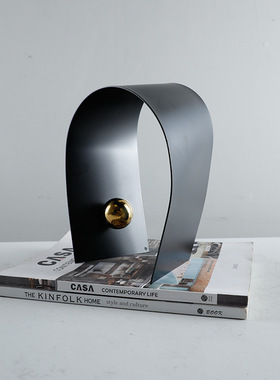简约现代黑色金球铁艺金属拱门创意艺术摆件样板房桌面装饰摆设