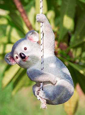 花园装饰庭院树脂创意户外别墅阳台园艺景观树上装饰挂件考拉秋千