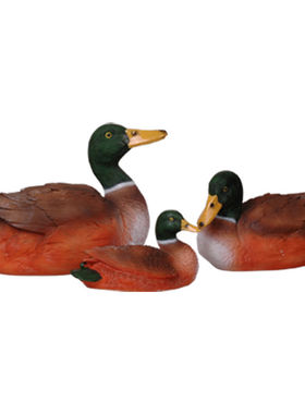 户外花园庭院水池鱼缸装饰浮水鸭子仿真动物树脂摆饰池塘漂浮造景
