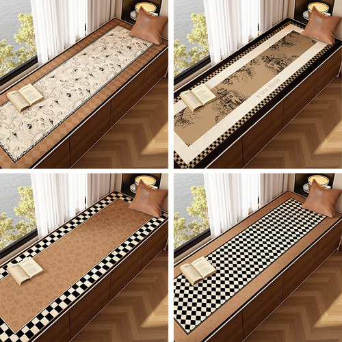 中古风主卧飘窗垫窗台垫四季通用沙发防滑垫阳台坐垫卧室床边地毯 - 图0