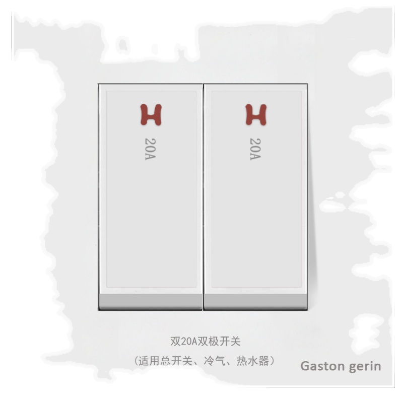 86型墙壁暗装二位20A曲架开关大功率双断空调热水器冷气开关面板 - 图3