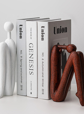 创意现代简约抽象艺术人物摆件桌面书架书挡电视柜办公室家居装饰