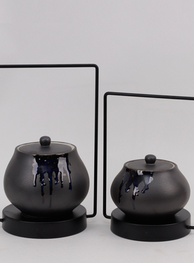 新中式现代简约陶瓷罐样板房间电视柜客厅书柜玄关装饰品禅意摆件