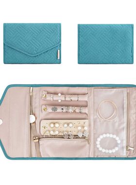 好货Travel Jewelry Organizer Roll Foldable Jewelry Case for
