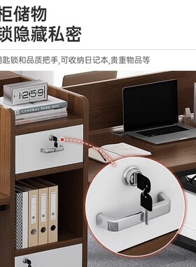 职员办公桌椅组合简约现代双人办公室电脑桌2/4四人位屏风员工位