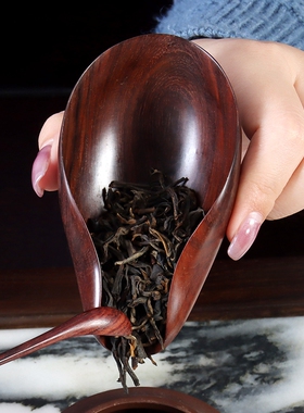 红木高档茶则茶荷大红酸枝手工茶拨实木茶勺小叶紫檀功夫茶具配件