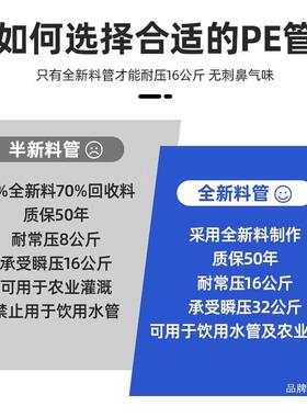 管自来水管分水管  黑塑料水管子饮用水管热熔硬管好管