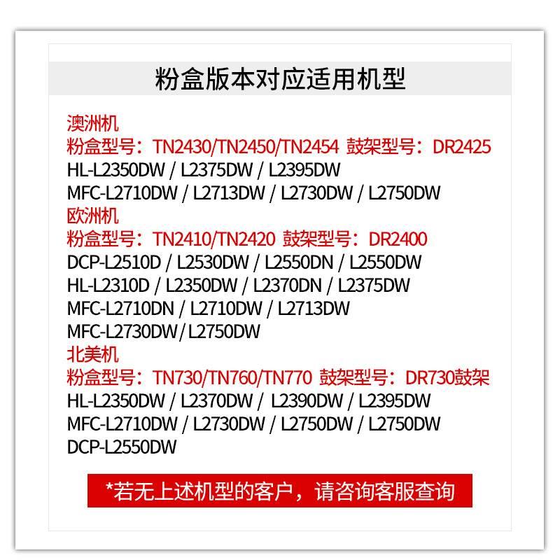 步鲁适用兄弟L2750硒鼓L2350dw打印机hl-l2375墨盒2395粉盒mfc-l2 - 图1