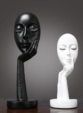 欧风格女人啡面具模型北咖厅摆件MJR创意抽象物雕塑客厅玄关人摆