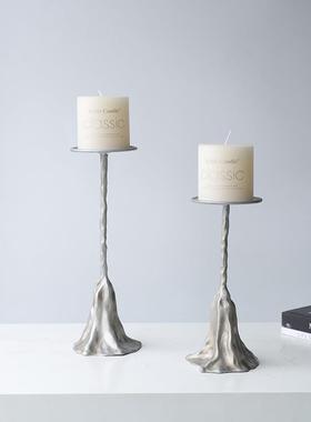 北欧简约现代轻奢几何艺术烛台摆件样板间酒店餐厅客厅桌面装饰品