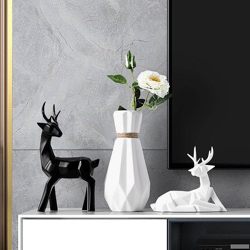 北欧瓷福电视柜摆XHB件鹿简约现代花瓶家品居饰客厅轻奢酒柜装饰,淘宝优惠券,粉丝福利购,淘宝优惠卷