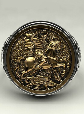 极速.Hot Selling Punk Cool Male Finger Ring Two-color Gold M