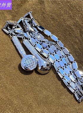 极速European and American hip hop necklace sweater chain lon