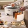 German fully automatic electric hot pot integrated cooking electric wok multi-functional cooking pot steamed fried non-stick electric steamed pot