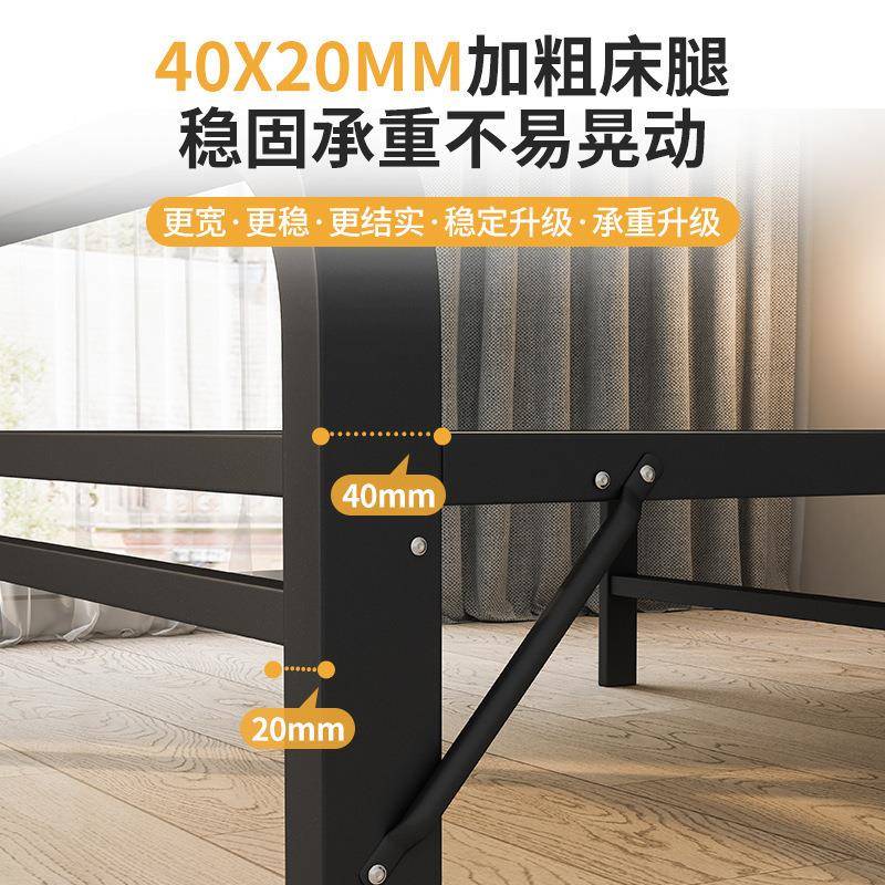 折叠床家用实木床板单人床成人简易床结实铁床双人加固铁架午休床 - 图2