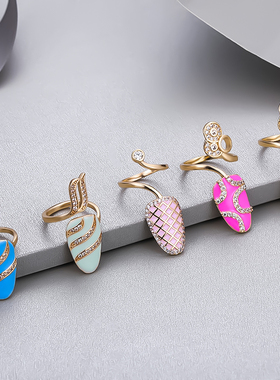 Cute Adjustable Colorful Ring Nail ver Womens Rings Set Wit