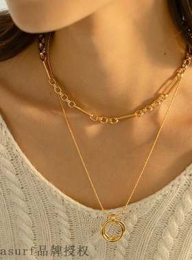 European and American multi-layer Ring Necklace men and wom