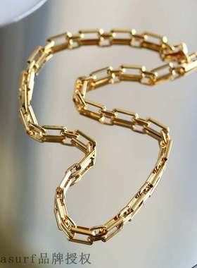 European and American style square splicing chain necklace