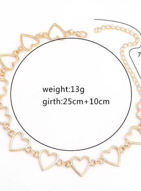 Independent Gothic Metal Hollow Connecting Heart Neck Chain